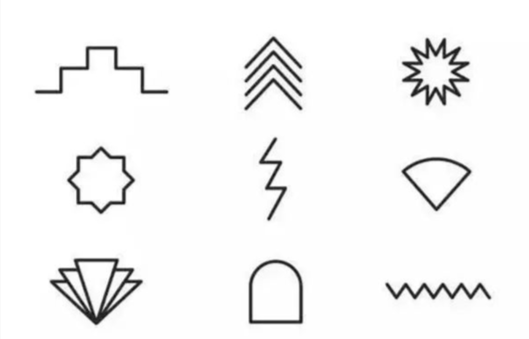Geometric shapes and elements typical of Art Deco design