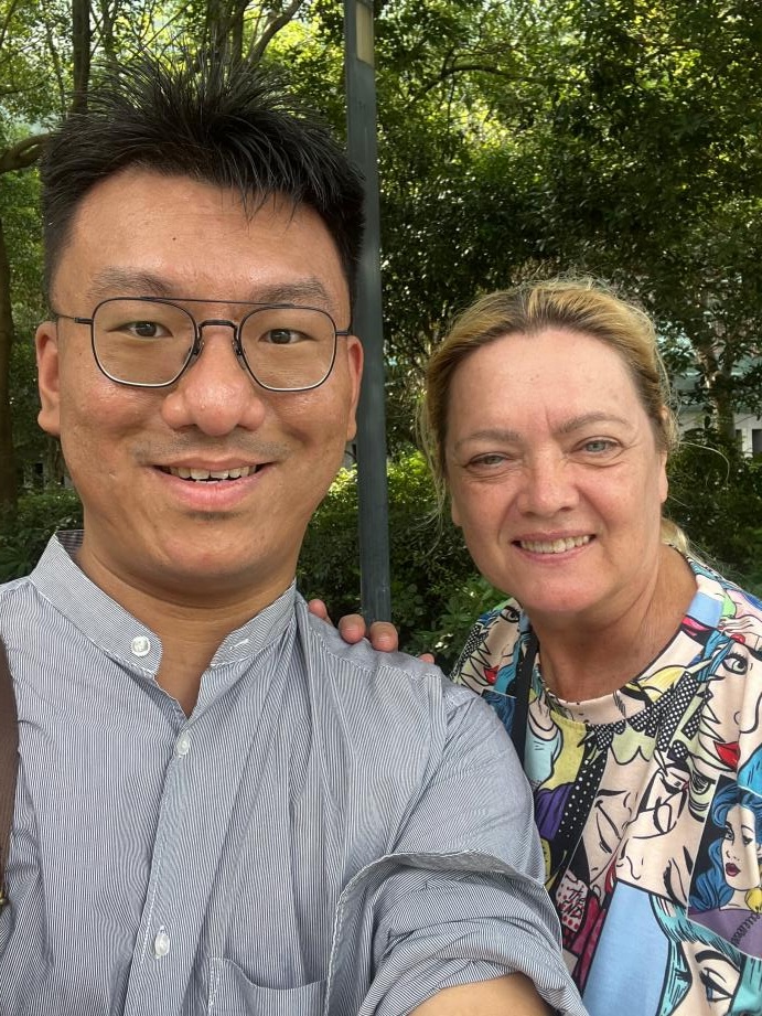 William Shan with a guest during a private Shanghai outing